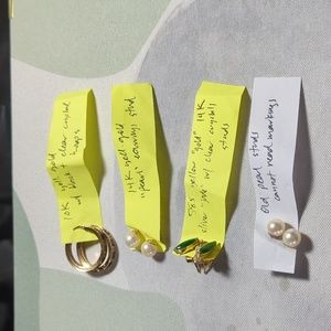 14k, 10k, jade earrings